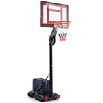 COSTWAY 10ft Basketball Backboard Hoop Net Set, 1.55M-3.1M Height Adjustable Basketball Stand with Wheels, Weighted Bag, for Kids, Junior and Adult