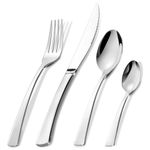 Cutlery Set, BEWOS 32-Piece Stainless Steel Flatware Set, Silverware Tableware Set with Spoon Knife and Fork Set, Service for 8, Easy Clean/Dishwasher Safe, Mirror Polished