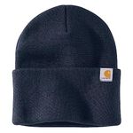 Carhartt Men's Knit Cuffed Beanie (104597), Navy, One Size