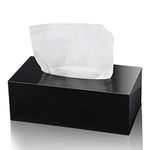 Senbaler Acrylic Tissue Box Cover Rectangular Tissue Holder,Napkin Dispenser for Bathroom,Living Room,Bedroom,Office,Restaurant 25×13×9cm (Black)