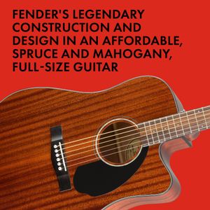 Fender CD-60SCE Electro-Acoustic Guitar – Cutaway, Natural Finish