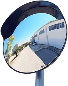 SNS SAFETY LTD Miroir de Circulation Convexe 45 cm pour Routes, Entrepôts, Garages, Magasins et Bureaux, Noir, avec avec Support pour Tube 48 mm