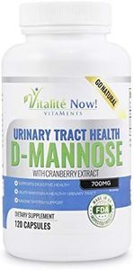 *New* High Strength Pure D-Mannose with Cranberry Extract for Natural Urinary Tract Infections and UTI Support - Digestive Health - Immune System Support - 700mg - Non-GMO - 120 Pills