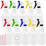 10 Pack Plastic Spray Bottles, 24 oz Refillable Empty Spray Bottle with Measurements & Label, Leakproof Water Spray Bottle with Adjustable Nozzle, Mist Sprayer Bottle for Cleaning Solutions Hair Plant