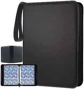 Trading Card Binder 900 Pockets, 9-Pocket Card Collection Binder with 50 Pcs Removable Sleeves, Card Binder with Zipper & Handle, Multi-use Trading Card Holder for Game/Football/Baseball Card (Black)