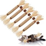 Catnip Toys, 5 Pack Natural Silvervine Chew Stick Cat Teeth Cleaning Toy,More Attractive to Cats Toy,Cat Chew Toy,Suitable for All Cat