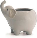 Burton+BURTON Porcelain Gray Elephant Planter