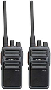 Retevis RB617 Walkie Talkie Ricaricabile, Ricetrasmittenti Professionali 4400mAh con Cavo USB Type-C 2 in 1, VOX, Allarme di Emergenza, Walkie-Talkie per Famiglia, Ristorante(Nero e Grigio, 2 Pezzi)