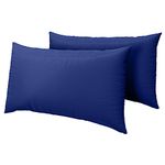 KOHSAR Royal Blue Easy Iron Housewife Standard Pillow Cases 2 Pack, 50CM x 75CM Plain Dyed Poly Cotton Pair of Pillowcases