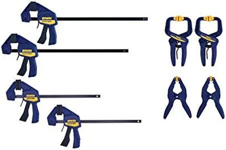 IRWIN QUICK-GRIP Clamps for Woodworking, Quick Release Triggers, 6 Inch, 8 Piece Set (IRHT83220)