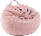 LPMOERA Stuffed Animal Storage Bean Bag Chair Cover (No Filler) For Kids and Adults.Pets Dogs/Cats Lazy Beds.Soft Premium Corduroy Stuffable Bean Bag For Organizing Children Plush Toys or Memory Foam