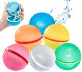 SOPPYCID Water Balloons Reusable, Self Sealing & Quick Fill Water Balls Toys with Storage Mesh Bag, Pool Toys for Kids Adults, Supplies for Family Outdoor Garden Beach Summer Games (6 PCS)