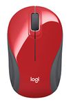 Logitech M187 Optical Wireless Radio Frequency USB Mouse, Red (910-002727)