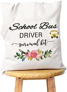 WCGXKO School Bus Driver Gift End Of Term School Bus Driver Gift School Bus Driver Survival Kit Cosmetics Bag, School Bus Driver Tote