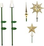 SZKERUI Christmas Tree Topper Holder,2PSC Tree Topper Stabilizer,Tree Topper Base and Stand(Forest Green)