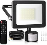 CLV Security Lights Outdoor Motion Sensor, 25W PIR Sensor Security Light 2350LM Dimmable IP66 Waterproof Motion Sensor Floodlight, Button&Remote 6500K LED Outdoor Light Mains Powered for Garden Garage