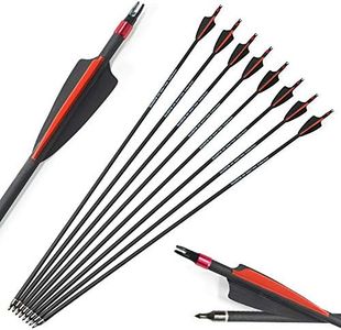 SHARROW 12pcs Archery Carbon Arrows 30 inch Hunting Target Arrows Spine 400 for Recurve Compound Bow Longbows (Type 1)