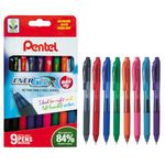 Pentel EnerGel X Pen with 0.7 mm Tip - Assorted Colours, YBL107/9-M