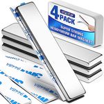 Grtard 4Pack Neodymium Magnet Bar, Powerful Bar Magnets, Magnet Strips Heavy Duty, Strong Rare Earth Magnets with Double-Sided Adhesive for Craft, Fridge, Kitchen, Office - 60 x 10 x 3 mm