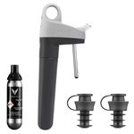 Coravin Pivot Wine Preservation System - Preserve Wine for 4 Weeks - Includes The Pivot System, 1 Capsule, 2 Wine Bottle Stoppers & 1 Bottle Sleeve - by-The-Glass Wine Saver System - Grey