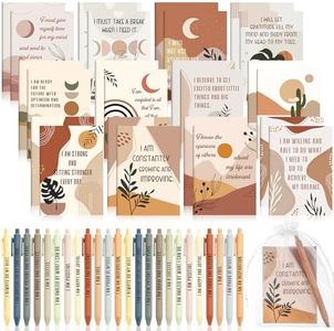 Mooliwe 384 Pcs Affirmation Notebooks Pens Bulk Gifts, Gratitude,Rainbow