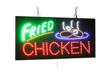 Fried Chicken Sign, 24"x12", 60x30cm, TOPKING, Signage, LED, Bright, Open, Signboard, Display, Grand Opening, Gift