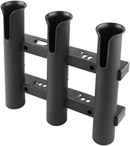 Fishing Rod Holders,Triple Rods Holder with Mount Bracket,Boat Rod Holders Tube 3 Fishing Rod Holder Bracket Rack Plastic Black Slotted Side-Mount for Boat Kayak Garage Storage Truck