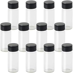 1st Choice Glass Vials, 1 Dram, Pack of 12 - Storage Bottle With PE Gasket