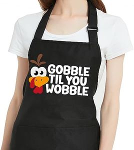 OzosKeiw Thanksgiving Apron for Women with Pockets, Turkey Decorations for Home, Funny Mens Aprons for Grilling Cooking BBQ, Thanksgiving Gifts for Dad Mom Friends