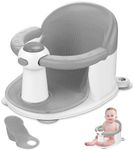 TOSGN Baby Bath Seat for Babies 6 Months & up, Soft Cushion, Non-Slip Baby Bath Seat, Safe & Comfortable Baby Bath Support, for Bathtub/Living Room/Shower Room (Grey)