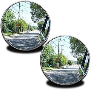 Zento Deals Pack of Two 2 Inch Stick-on Rearview Blind Spot Mirrors Aluminum Border Thin Car Mirrors