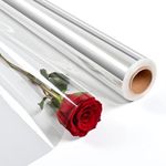 Clear Cellophane Wrap Rolls,KWyue 40cm X 30m Florist Cellophane Wrap Roll,Food Grade Specifications, Crystal Clear Cellophane Wrapping Paper, for Gifts, Arts & Crafts, Flowers, Treats, Wrapping