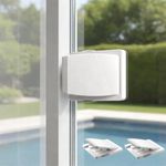 BASEEFY 2 Pack Child Safety Sliding Window Lock for Kids & Pets, Adjustable Window Restrictor Lock, No-Drill Adhesive Sliding Door Security Lock for Glass Doors, Patio Doors, Balconies & Windows