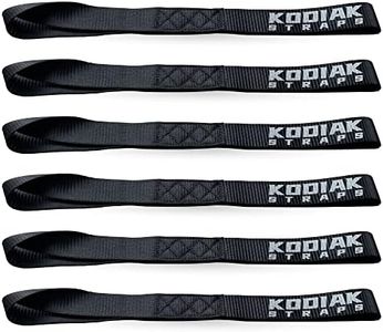 Soft Loop Tie Down Straps - 1.5 x 18 inches- 10,000 lb Load Capacity - Black 6 Pack - Loops for Securing ATV, UTV, Motorcycles, Scooters, Dirt Bikes, Lawn & Garden Equipment by KODIAK STRAPS
