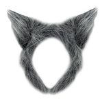 Mustavo Plush Grey Wolf Ears | Childrens Kids World Book Day Halloween Book Week Day Fairy Tale Fancy Dress Up | One Size Fits All Big Bad Wolf