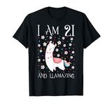 21 Years Old 21st Birthday Llamazing Girl Daughter Gift T-Shirt