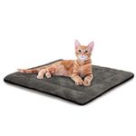 K&H PET PRODUCTS Self-Warming Cat Bed Pad, Self-Heating Thermal Cat and Dog Bed Mat, Pet Warming Pad for Cats, Cat Warmer Mat for Feral and Indoor Cats, Gray/Black 21 X 17 Inches