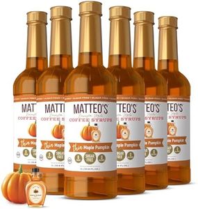 Matteo's Barista Style Sugar-Free Coffee Syrup, Maple Pumpkin Flavor, Zero Calories and Sugar, Keto Friendly, Ideal for Lattes, Cappuccinos, Espresso, Americano, Indulgent Taste 33.8 Oz, 6-Pack