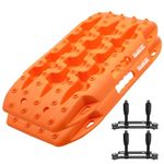 ALL-TOP Recovery Traction Boads -2Pcs Off Road Traction Tracks Mat for Sand Mud Snow 4WD Tire Traction Tool Track Tire Ladder + Storage Bag (Orange) (ATTM58C)