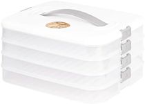 Liatinbo 4-Layer cookie carrier with lid and handle,dessert carrier dumpling container cookie transport storage container (4-Layer white)