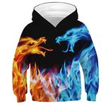 Morbuy Boys Girls 3D Fantasy Print Unisex Hoodies, Winter Autumn Kids Casual Long Sleeve Keep Warm Tracksuits Tops with Pocket Pullover Hoodie Jacket 6-14 Year (L (145-150cm),Couple)