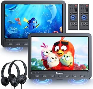 NAVISKAUTO 2 DVD portatile auto per poggiatesta lettore DVD per bambini 5 ore batteria ricaricabile compatibile con scheda SD e USB con 2 telecomandi