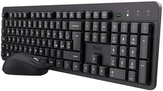 Trust Ymo II Set Tastiera e Mouse Wireless Silenziosi Italiano QWERTY, Tasti a Profilo Ribassato, Resistente agli Sversamenti, Unico Ricevitore USB, Kit Senza Fili per PC, Laptop, Mac, Windows - Nero