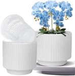 MUZHI 2Pack Ceramic Orchid Plant Po
