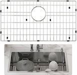 VEVOR KM-BHQ-2302-SKU1 Protector 26"x14" Stainless Steel, Rear Drain Grates with R25 Corner Radius, Large Bottom Grids, Universal Bowl Rack Accessories, for Kitchen Sink, Silver