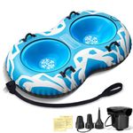 Snow Tube with Towable Leash, 68 Inch Snow Sleds for Kids and Adult,2 Person Sled for Winter Sports, Snow Tubes for Sledding Heavy Duty, Inflatable Snow Sled with Double Layer Bottom Fabric