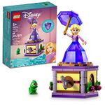 LEGO Disney Princess Twirling Rapunzel 43214 Building Toy with Diamond Dress Mini-Doll and Pascal The Chameleon Figure, Wind Up Toy Rapunzel, Disney Collectible Toy for Girls & Boys Age 5+ Years Old