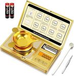 Cason Milligram Pocket Scale, 50g/0.001g Portable Mini Weighing Machine – Best Gold Weighing Machine, Digital Pocket Weight Machine for Jewellery, Powder, Medicine with Tare & Calibration Weight(Gold)