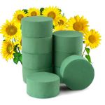 JMGO 9pcs Floral Foam Blocks 3.2" Round Green Wet Dry Flower Foam Craft Artificial Plant Flowers Arrangements Kit for Wedding Party Home Decorations