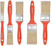 ValueMax Paint Brushes 5-Pack, Paint Brush Set with 4 Sizes, Professional Wall Brush, Flat Small Paintbrushes with Comfortable Handle for Fences, Doors, Woodwork, Furniture, DIY, Arts Crafts